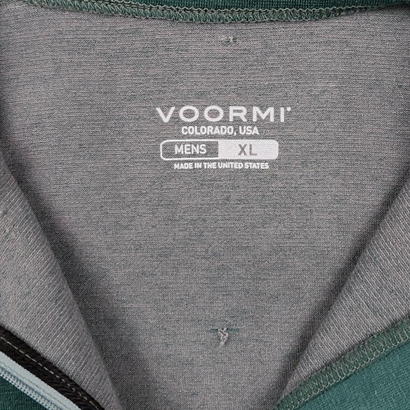 Voormi 1/4 Zip Sweater Mens XL Green Wool Blend Pullover Fleece Sweatshirt USA - Picture 2 of 8